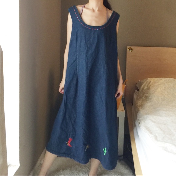 denim dress with cowboy boots